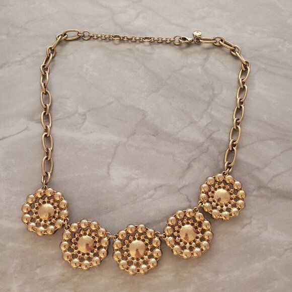 ✨ J.Crew Classic Rhinestones Pave Crystal Medallion Statement Necklace ✨ - Picture 9 of 16